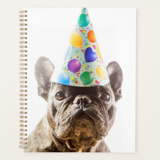 French Bulldog mit Party Hat Planer (Vorderseite)