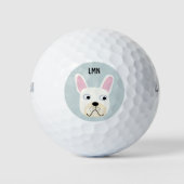 French Bulldog Monogram Golf Balls Golfball (Vorderseite)