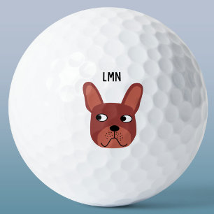 French Bulldog Monogram Golf Balls Golfball