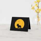 French Bulldog Moon Halloween Inspiriertes Design Karte (Gelbe Blume)