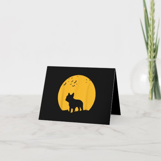 French Bulldog Moon Halloween Inspiriertes Design Karte (Vorderseite)