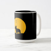 French Bulldog Moon Halloween Inspiriertes Design Zweifarbige Tasse (VorderseiteRechts)