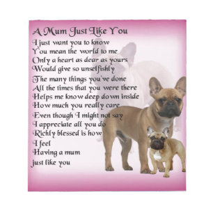 French Bulldog Mum Poem Notizblock