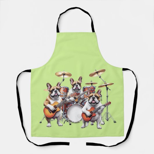 French Bulldog Musikband Französische Bulldoggen Schürze (Vorderseite)