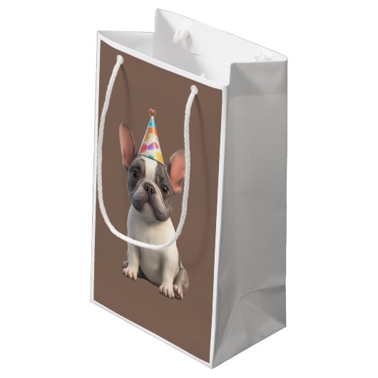 French Bulldog Napkins Kleine Geschenktüte (Rückseite Schrägansicht)