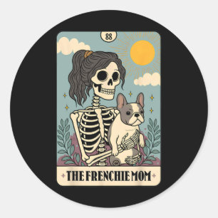 French Bulldog Niedlich Frenchie Dog Mama Tarot Ca Runder Aufkleber