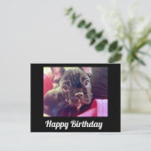 French Bulldog Niedlich Happy Birthday Postkarte (Stehend Vorderseite)