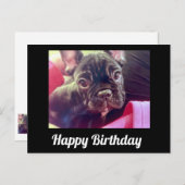 French Bulldog Niedlich Happy Birthday Postkarte (Vorne/Hinten)