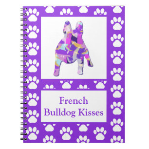 French Bulldog Niedlich Pet Silhouette Lila PY&B Notizblock