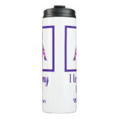 French Bulldog Niedlich Pet Silhouette Lila PY&B Thermosbecher (Vorderseite)