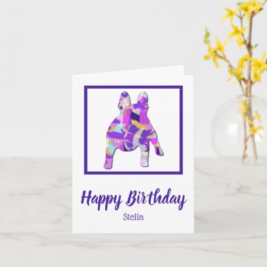 French Bulldog Niedlich Pet Silhouette PPY&B Gebur Karte (Gelbe Blume)