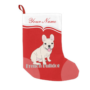 French Bulldog Niedlich White Cream Frenchie Kleiner Weihnachtsstrumpf