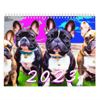 French Bulldog Niedlicher französischer Foto-Kalen Kalender