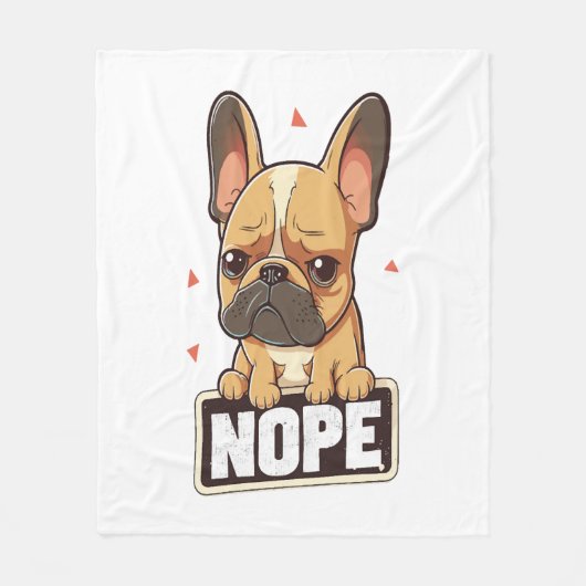 French Bulldog Nope Fleecedecke (Vorderseite)