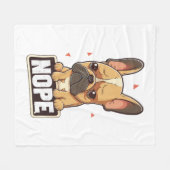 French Bulldog Nope Fleecedecke (Vorderseite (Horizontal))