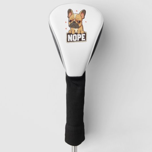 French Bulldog Nope Golf Headcover (Vorderseite)