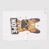French Bulldog Nope Golfhandtuch (Horizontal)