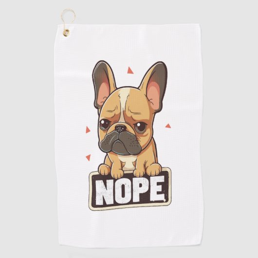 French Bulldog Nope Golfhandtuch (Vorderseite)