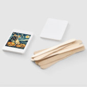 French Bulldog of van gogh starry night halloween Fächer (Non-assembled)