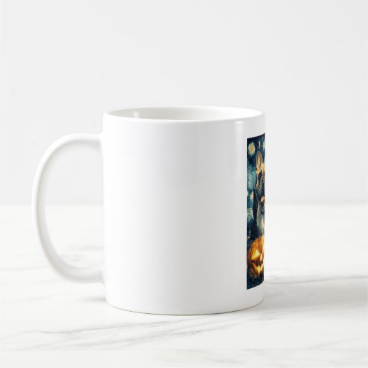 French Bulldog of van gogh starry night halloween Kaffeetasse (Links)