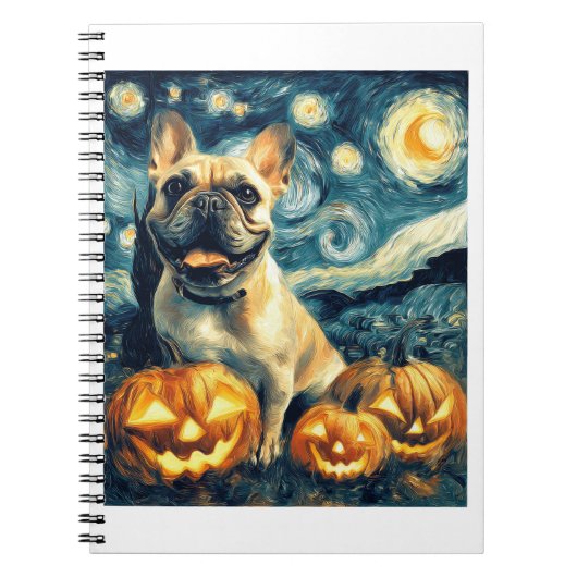 French Bulldog of van gogh starry night halloween Notizblock (Vorderseite)