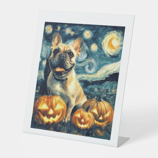 French Bulldog of van gogh starry night halloween Sockelschild (Vorderseite)