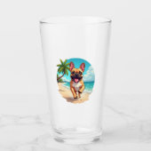 French Bulldog on a Beach Glas (Vorderseite)