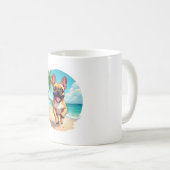 French Bulldog on a Beach Kaffeetasse (VorderseiteRechts)