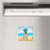 French Bulldog on Beach Magnet (In Situ (Geschirrspüler))