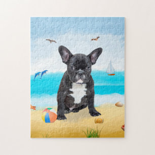 French Bulldog on Beach Puzzle