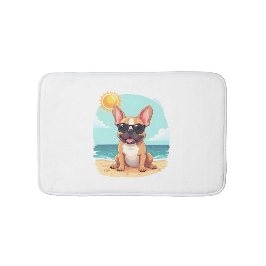 French Bulldog on Vacation Badematte (Vorderseite)