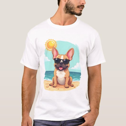 French Bulldog on Vacation T-Shirt (Vorderseite)