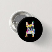 French Bulldog Original Watercolor Zeichne Geschen Button (Vorne & Hinten)