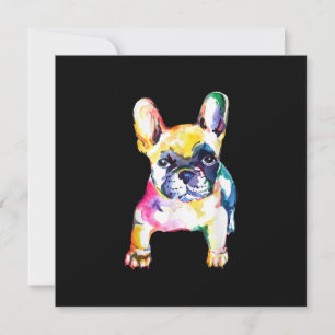 French Bulldog Original Watercolor Zeichne Geschen Feiertagskarte