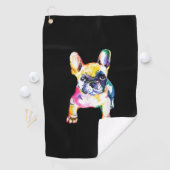 French Bulldog Original Watercolor Zeichne Geschen Golfhandtuch (Insitu)