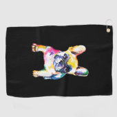 French Bulldog Original Watercolor Zeichne Geschen Golfhandtuch (Horizontal)