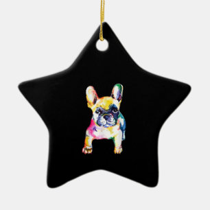 French Bulldog Original Watercolor Zeichne Geschen Keramik Ornament