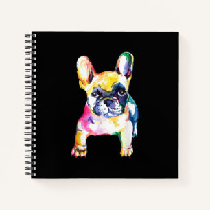 French Bulldog Original Watercolor Zeichne Geschen Notizblock