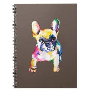 French Bulldog Original Watercolor Zeichne Geschen Notizblock