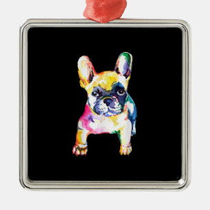 French Bulldog Original Watercolor Zeichne Geschen Ornament Aus Metall