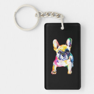 French Bulldog Original Watercolor Zeichne Geschen Schlüsselanhänger