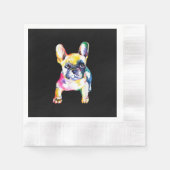 French Bulldog Original Watercolor Zeichne Geschen Serviette (Vorderseite)