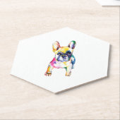 French Bulldog Original Watercolor Zeichne Geschen Untersetzer (angewinkelt)