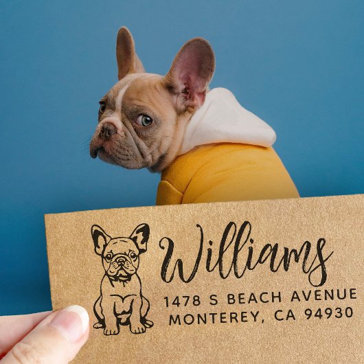 French Bulldog Owner Return Address Dog Owner Gummistempel