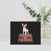 French Bulldog Pardon Mein Freund Vintag Funny Postkarte (Stehend Vorderseite)