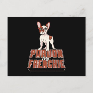 French Bulldog Pardon Mein Freund Vintag Funny Postkarte