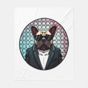 French Bulldog Party Man Fleecedecke