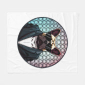 French Bulldog Party Man Fleecedecke (Vorderseite (Horizontal))