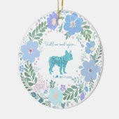 French Bulldog Pastel Blue Custom Photo Memorial Keramik Ornament (Links)