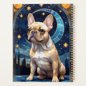 French Bulldog Pastel Stains Glass Night Sky Moon Planer (Rückseite)